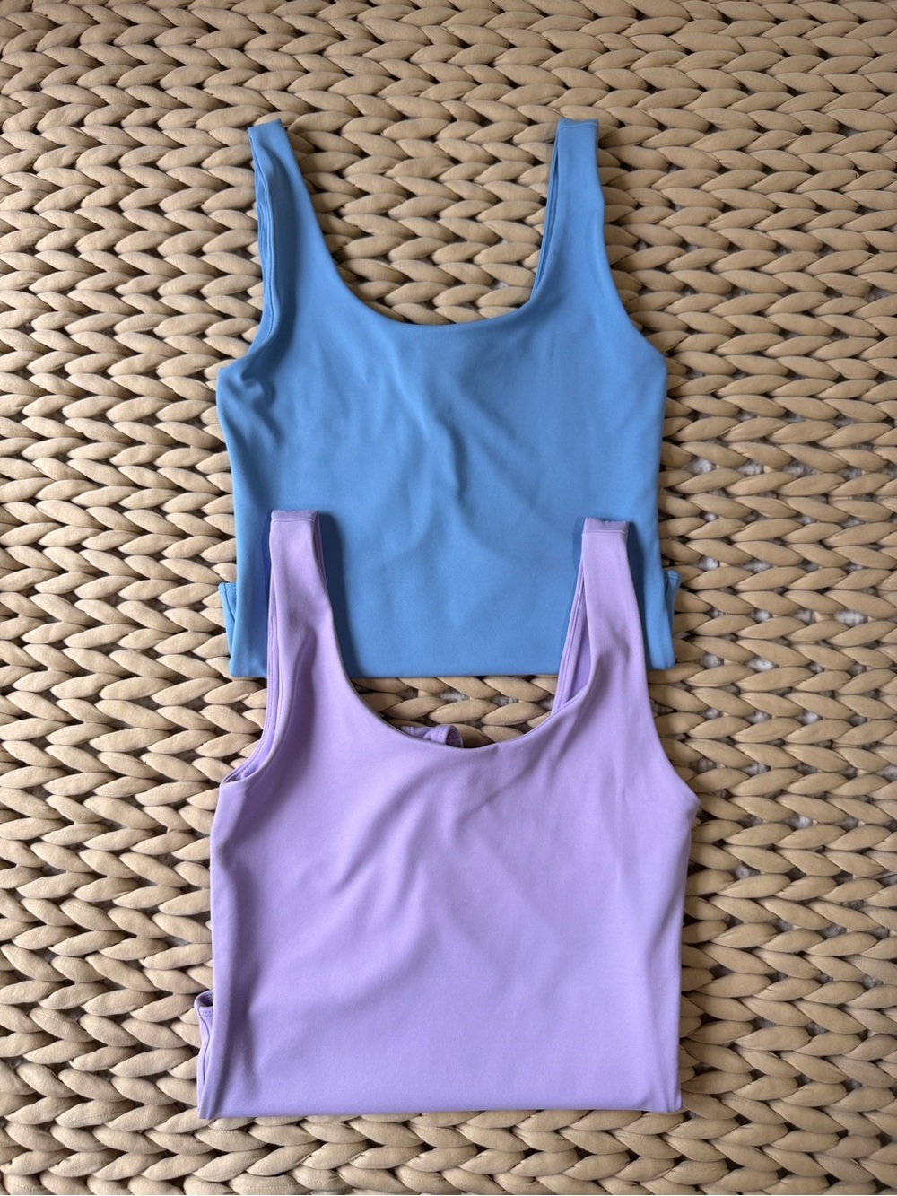Express Women's Blue and Lavender Scoop Neck Bodysuits